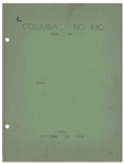 Moe Howard's 34pp. Script Dated October 1938 for The Three Stooges Film ''Saved by the Belle'' -- Very Good Condition